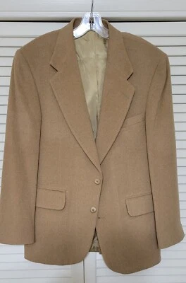 VINTAGE Robert Stock Blazer Beige Camel Hair Wool Blend Sport Coat Jacket 40R - Image 1 of 4