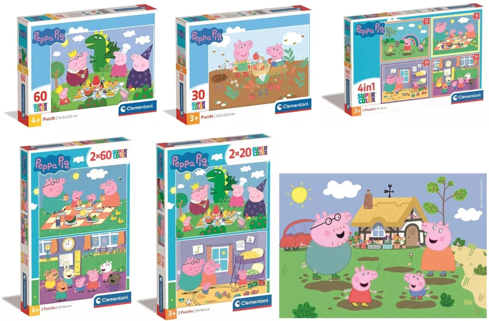 Clementoni Peppa PIG Puzzle Supercolor 20-60 Pezzi Da 4 Anni. Puzzle Per Bambini - Immagine 1 di 1
