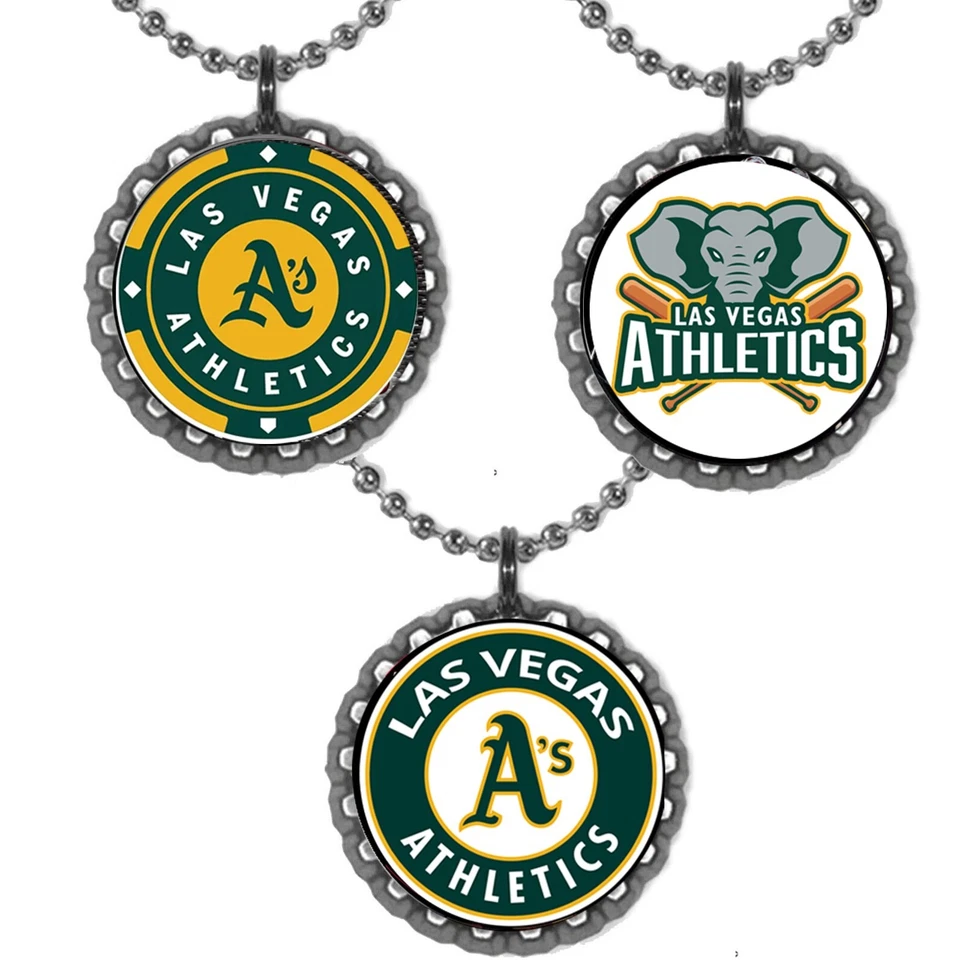 LAS VEGAS ATHLETICS As  necklaces 3 complete  necklace 24inch ball chain - Image 1 of 1