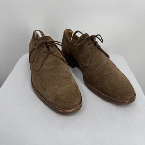 Gravati Shoes Mens Size 10 Brown Suede Oxford Derby Italy Moustache Clipper Sole - Picture 1 of 13