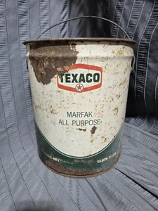 Vintage Texaco 5 gallon oil can Marfak Grease Bucket Green Label - Bild 1 von 7