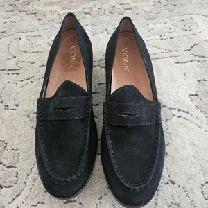 Vionic Waverly Black Suede Loafer Size 8.5 - Picture 1 of 6