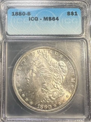 1880 S ICG MS64 MORGAN SILVER DOLLAR Scarce 👇🏻 - Image 1 of 3