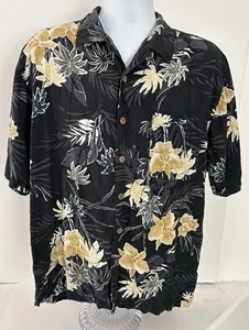 Tommy Bahama Herren Large schwarz Blumenmuster Hawaii Knopfleiste Camp Hemd - Bild 1 von 5