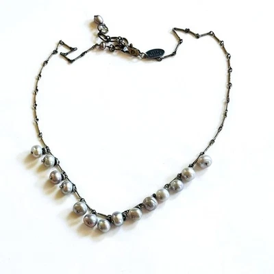 Antigo Colar Bess Nathan Pérola Y2K Pendurado Colar Assinado Designer 17" - Imagem 1 de 4