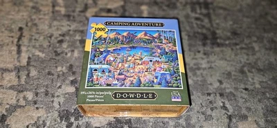 Camping Adventure 1000pc Puzzle 19x26 Art by Eric Dowdle Brand NEW & Sealed!! - Image 1 of 4