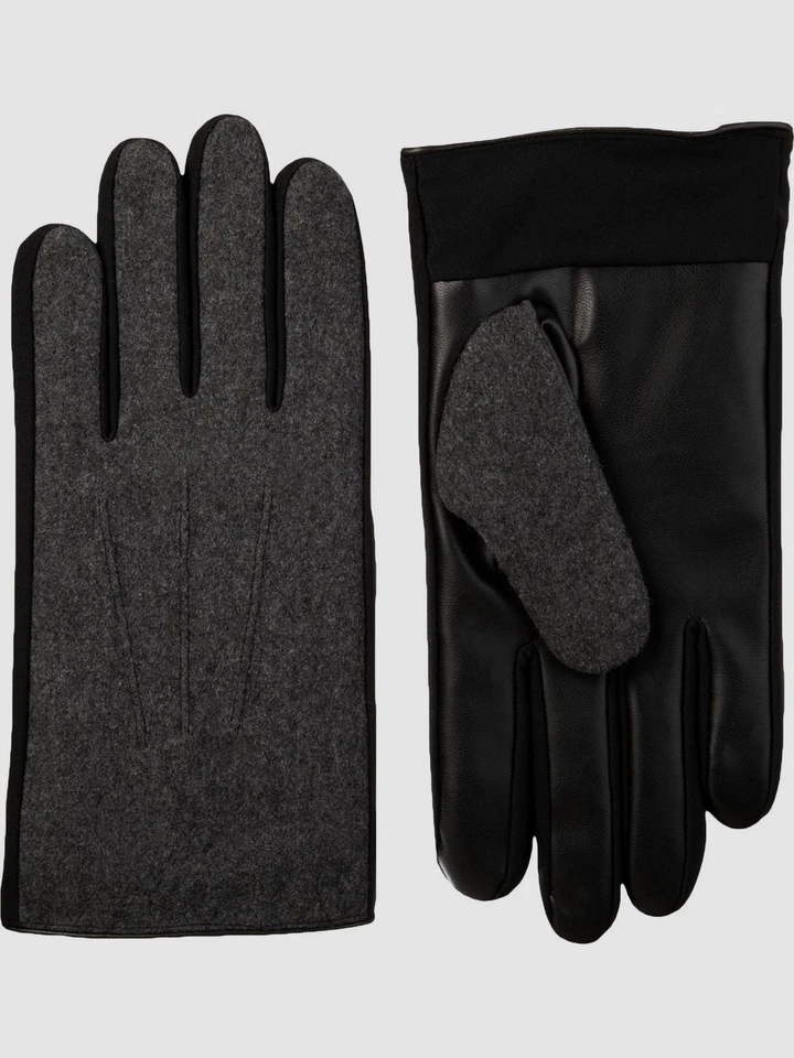 Guantes de conducción Isotoner de cuero sintético mezcla de lana térmica tacto negro para hombre talla L Foto 1 de 1