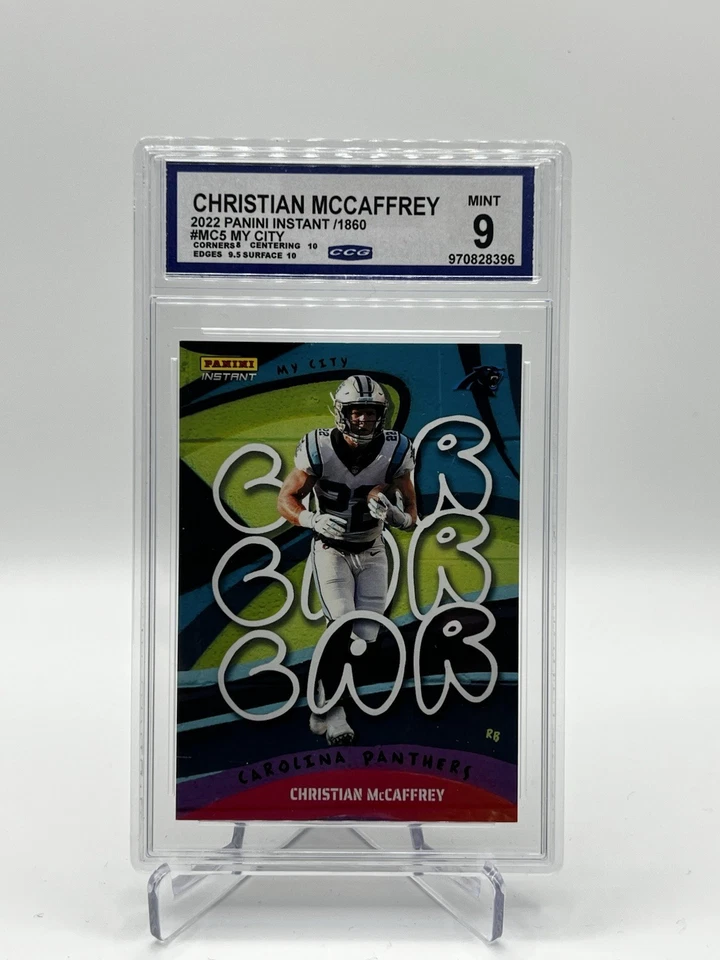 2022 Panini Instant My City Christian McCaffrey 1/1860 MINT 9 Panthers 49ers - Image 1 of 2