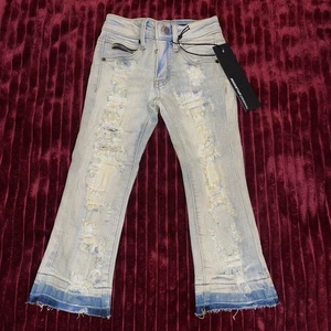 New Rockstar Original BOYS TODDLER T2 HOLIBERT LIGHT BLUE FLARE JEANS Distressed - Picture 1 of 6