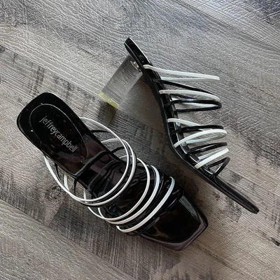 Sandalias Jeffrey Campbell Slide para mujer talla 9 zapatos de tacón bloque con tiras Foto 1 de 4