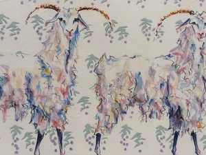 Original signierter Pop Art Passepartout Ziegendruck, Marsha Heatwole 1986, Vintage Geschenke - Bild 1 von 11