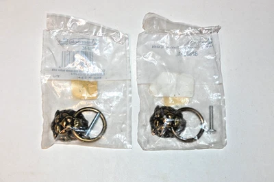 Par de tiradores de cajón anillados con cabeza de león figurativos de latón Amerock de colección nuevos de Lote Antiguo Foto 1 de 2