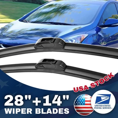 Black 28"& 14" Premium Front Windshield Wiper Blade For Kia Forte5 2014-2018 - Изображение 1 из 4