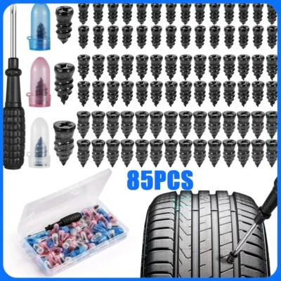 85pcs Car Tubeless Vacuum Tyre Puncture Repair Kit Screw Nails Tire Patch Plug - Image 1 of 4