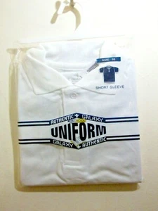 GALAXY Unisex Short Sleeve Polo Shirt Size 10 White NEW IN PACKAGE  - Picture 1 of 2