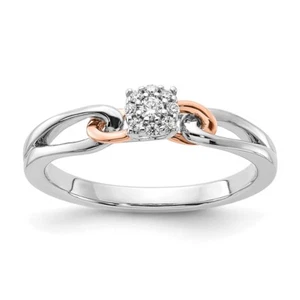 14K Two-Tone Gold Lab Grown Diamond Cluster Engagement Ring for Women Size 7 - Picture 1 of 8