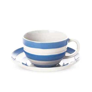 Cornishware Blue Cup and Saucer 1 x 34cl, Ceramic - Afbeelding 1 van 4