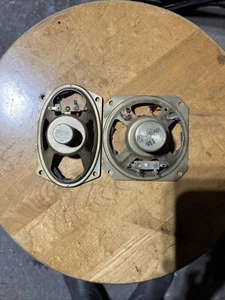 Pair of Tube Radio Speakers - 4x4 (unbranded) & 3x5 (Made In Japan). Not Tested! - Picture 1 of 2