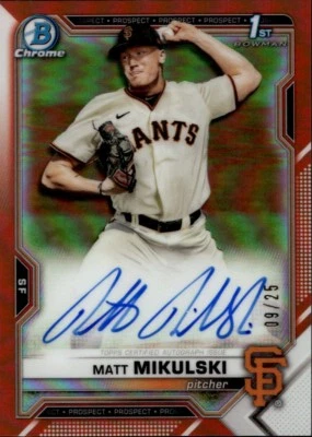 2021 Bowman Chrome Matt Mikulski #CPA-TK Orange 09/25 - Image 1 of 2