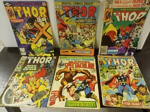 MIGHTY THOR ~ BRONZE AGE lot of 6 ~ Neal Adams,KIRBY, BUSCEMA