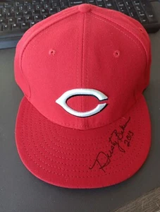DUSTY BAKER AUTOGRAPHED CINCINNATI REDS New Era Baseball Hat 7 1/2 Fitted RARE - Picture 1 of 6