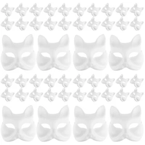 Set of 4 Leere Fuchsmaske Männer Und Frauen Kind Bemalbare Weiße - Afbeelding 1 van 12