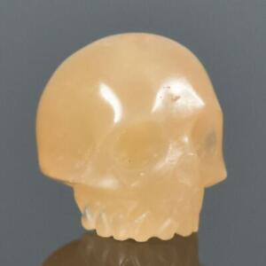 Human Skull Natural Calcite Indonesian Yellow Jade Bead 11.65 mm Carving 2.10 g