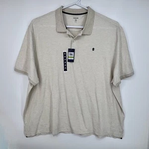 IZOD Mens 5XB Advantage Performance Polo Shirt Rock Heather Beige Short Sleeves - Picture 1 of 10