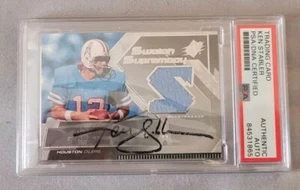 Ken Stabler signed 2005 UD SPX Football Jersey Card IP auto PSA Oilers Raiders - Picture 1 of 3