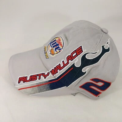 Nascar Chase Auténtico Miller Lite #2 Rusty Wallace Racing Correa Sombrero Gris Foto 1 de 4