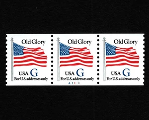 OPC 1994 US Sc#2890 32c Old Glory G Rate P# A1313 Strip of 3 MNH - Picture 1 of 1