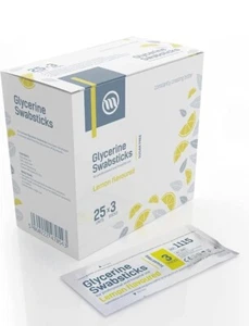 Tamponi Glicerina Limone 25X3 Consegna Gratuita UK - Foto 1 di 1
