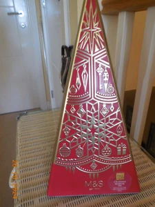 Marks & Spencers Red Musical Christmas Tin 16cm W x 16cm D x 30cm H. - Picture 1 of 8