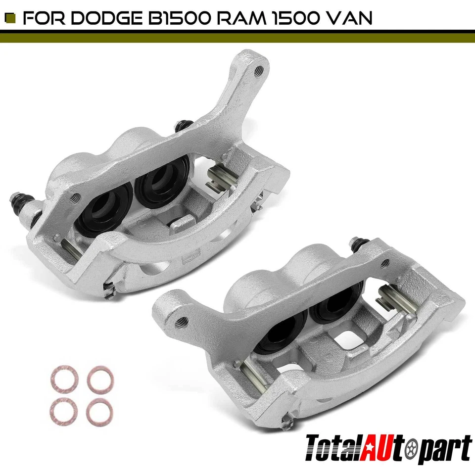2x Pinzas de doble pistón de freno delantero con soporte para camioneta Dodge B1500 Ram 1500 Foto 1 de 4