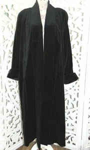 VINTAGE Black Velvet Evening Cape Style Coat Open Front Goth Medium M - Picture 1 of 9