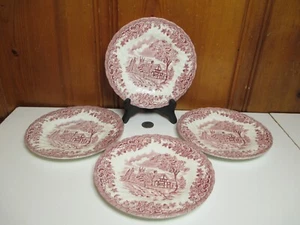 Set 4 Churchill "The Brook" Pink 6 3/4" Ceramic Bread & Butter Plates Columbia - Picture 1 of 6