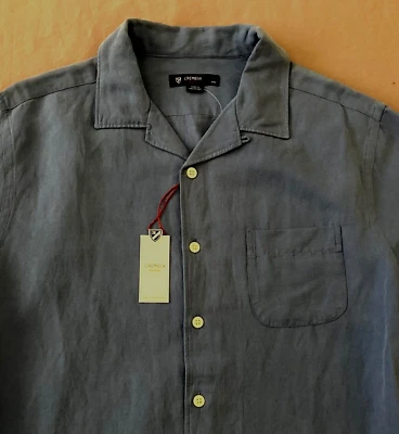 Men's DANIEL CREMIEUX Blue S/S Silk Linen Shirt Medium M $75 NEW NWT - Image 1 of 4