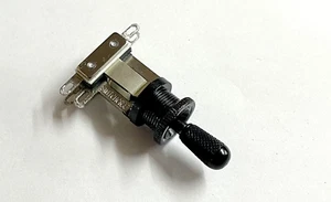 Original Switchcraft Kippschalter SCHWARZ & Aluminiumspitze für USA Gibson Gitarre - Bild 1 von 2