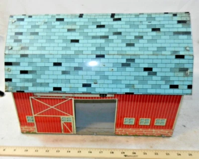 Vintage Ohio Arte Metal Estanho Litho Rolling Acres Fazenda Brinquedo Fazenda Celeiro - Imagem 1 de 4