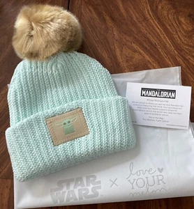 Love Your Melon Adulto Star Wars Mandalorian El Niño Yoda Pom Gorro Sombrero ¡NUEVO! - Imagen 1 de 7