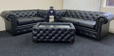 Chesterfield Sofa in Bonded Leather - Classic Style, Tufted Design, Comfortable - Image 1 of 4