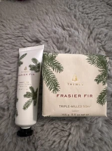 Thymes Frasier Fir 2 Pcs Set ~ Hand Cream 1 oz & Triple-Milled Soap 5.5 oz - Picture 1 of 2