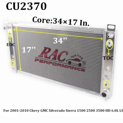 34" Radiator For 01-06 Chevy GMC Silverado Sierra 1500 HD 2500 HD 3500HD 6.0L — 第 1/4 张图片