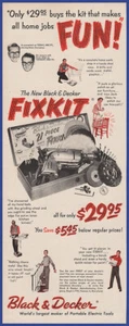 Vintage 1955 BLACK & DECKER Power Tools 21 Piece Fix Kit 50's Ephemera Print Ad - Picture 1 of 1