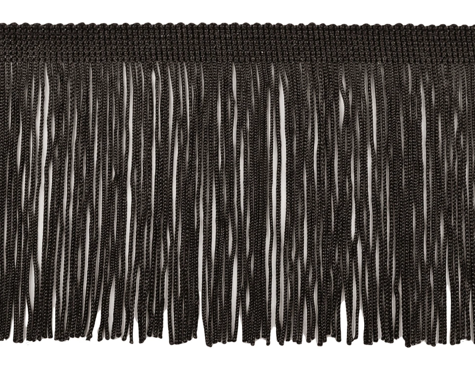 Black 4" Chainette Fringe Trim Midnight's Embrace [By The Yard] - Image 1 of 1