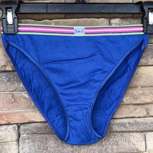 L.E.I. LEI Girl Y2K Blue XL Hi-Cut French Cotton Vintage Brief Panty Underwear - Picture 1 of 3
