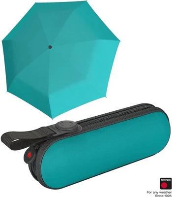 Knirps Regenschirm Damen Taschenschirm X1 mini klein Etui aqua superthin