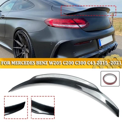 Carbon PSM Style Rear Trunk Spoiler Lip For Mercedes Benz W205 C200 C300 C43 C63 Foto 1 de 4