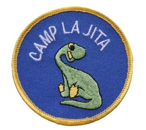 2003 Green Therapod Dinosaur Girl Scout Camp La Jita 3 inch Patch Utopia Texas - Picture 1 of 3