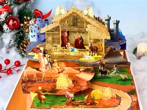 Tarjetas de Navidad de Belén con Etiqueta de Mensaje Sobre, Tarjetas de Navidad Religiosas... - Imagen 1 de 7